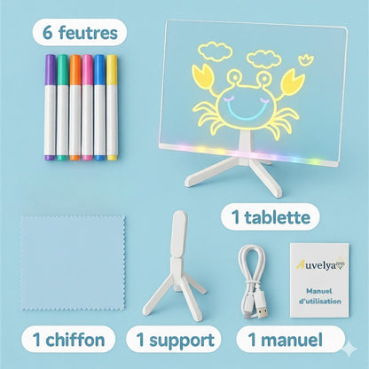 AuvelyaScreen™ - Planche à dessin lumineuse à LED pour enfants